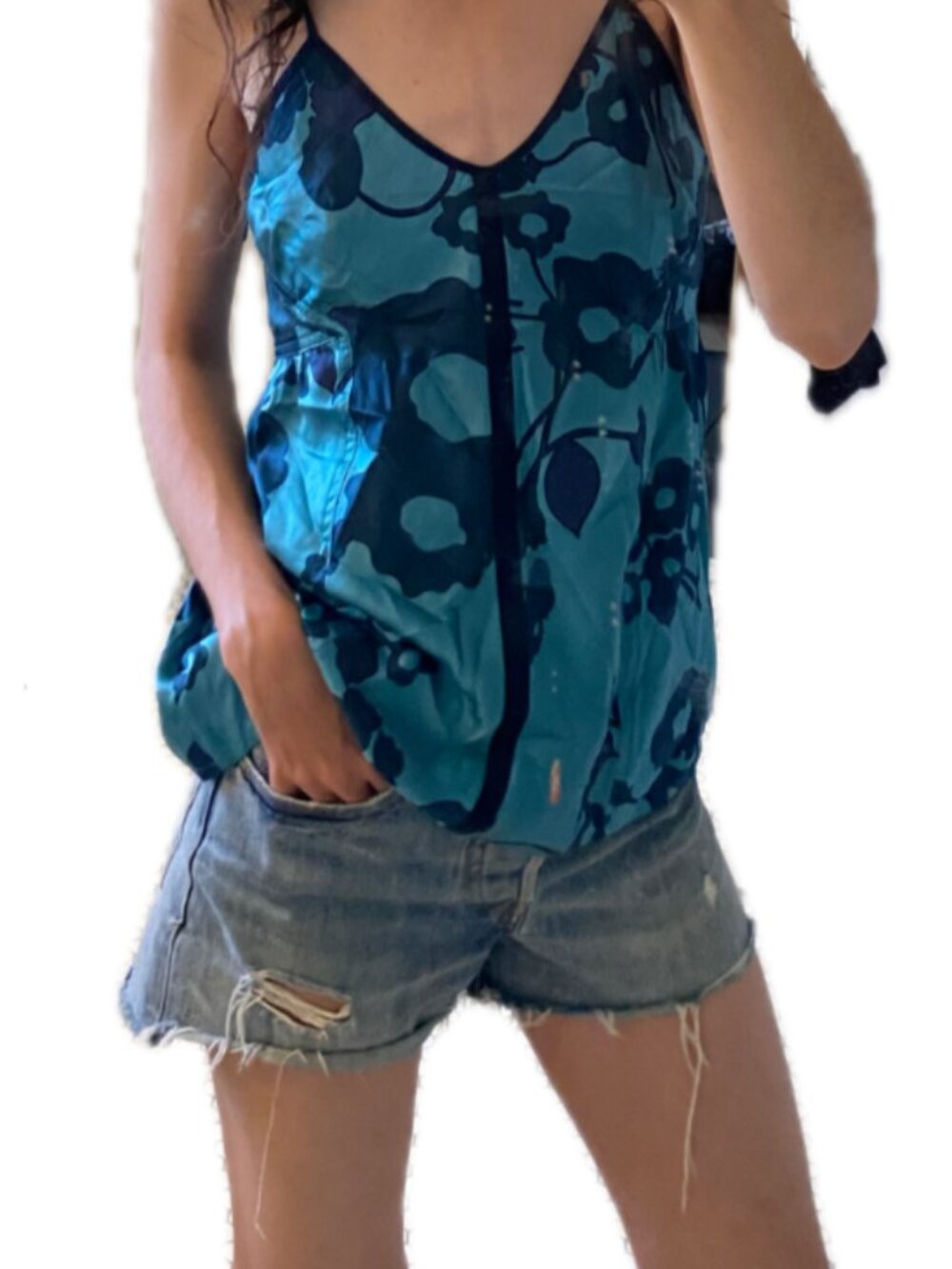 vintage Marc by Marc Jacobs blue silk floral camisole